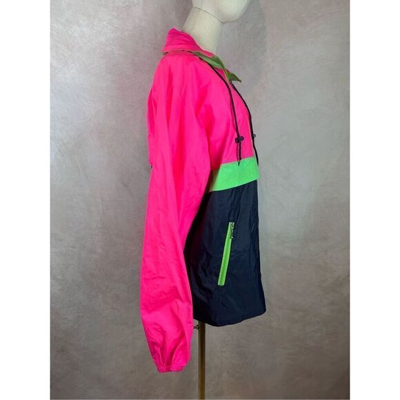 Vintage 90s Neon Windbreaker Jacket Neon Pink Men’s Medium - Picture 12 of 12